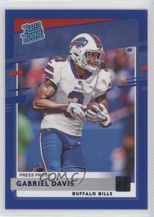 2020 Panini Donruss Rated Press Proof Blue Gabriel Davis #337 Rookie RC 0mb9
