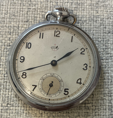Thiel Taschenuhr analog silber Open Face beige arabisch kleine Sekunde