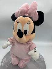 Disney Parks Babies Baby Minnie Mouse Pink Outfit 12" Plush Stuffed Animal Lovey