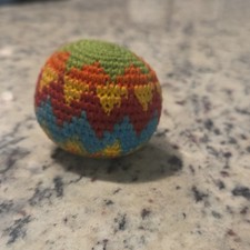 Multi-colored Handcrafted Crocheted Hacky Sack from El Salvador