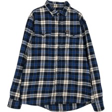 Used Orvis long-sleeved heavy flannel check shirt men's size M equivalent