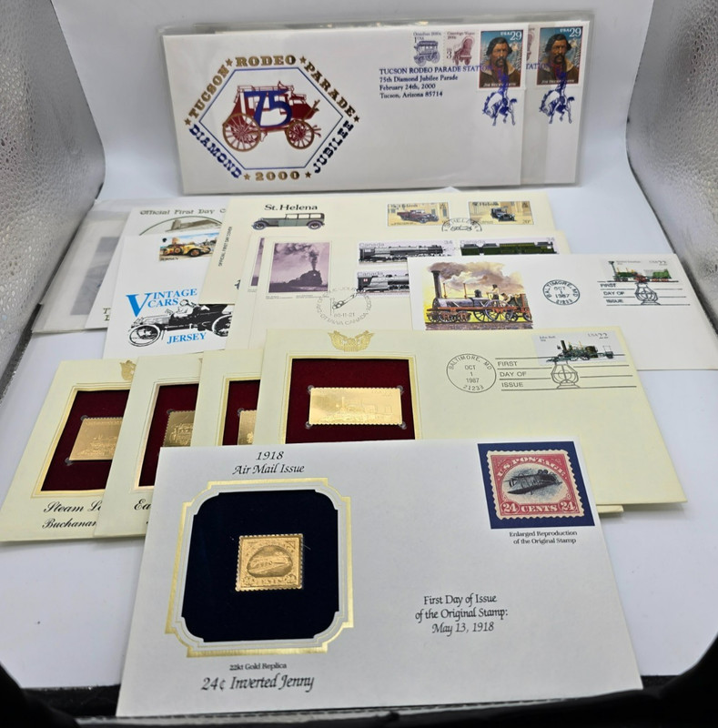 LOT of 18 US FDC COLLECTON FIRST DAY COVER Planes Trains Automobiles NR!