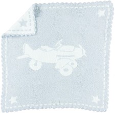CozyChic Scalloped Baby Receiving Blanket - Blue  White 30x 32