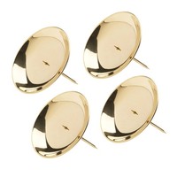 4X Adventskranz Kerzenteller Ø10Cm Kranzteller Advent Mit Dorn Messing Gold Deko