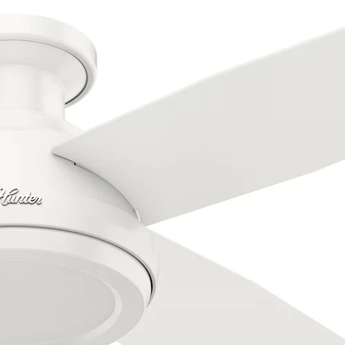 Hunter Dempsey 52" Indoor Flush Mount Ceiling Fan in Fresh White - Picture 4 of 9