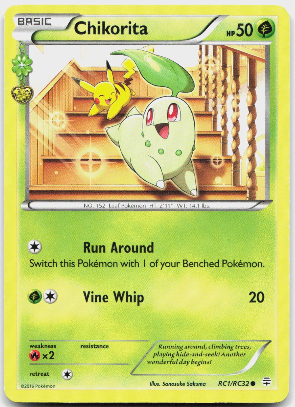 Chikorita RC1/RC32 Common Generations Pokemon Lightly Played