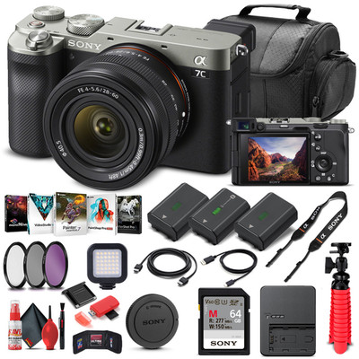 Sony Alpha a7C Mirrorless Camera 28-60mm Advanced Bundle - Silver