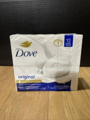 Dove Soap Bar Original White Moisturizing Cream Beauty 135g, 4.75 oz x 12 Pack