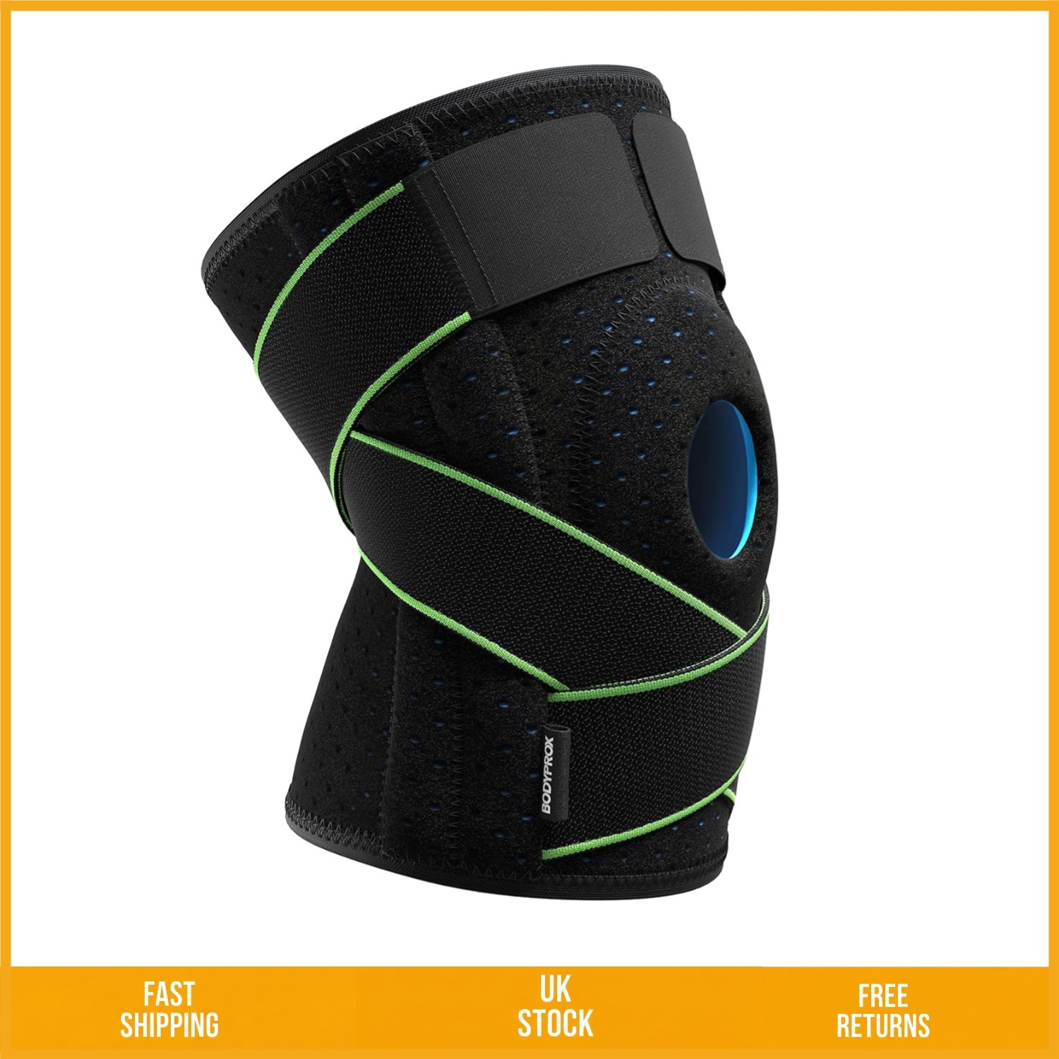 Supportive Neoprene Knee Brace with Side Stabilizers and Gel Pad - One Size