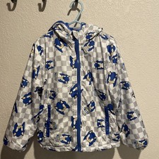 Boys Sonic Prime Jacket 5/6 Faux Fur Lined Sonic The Hedgehog Checkered Blue