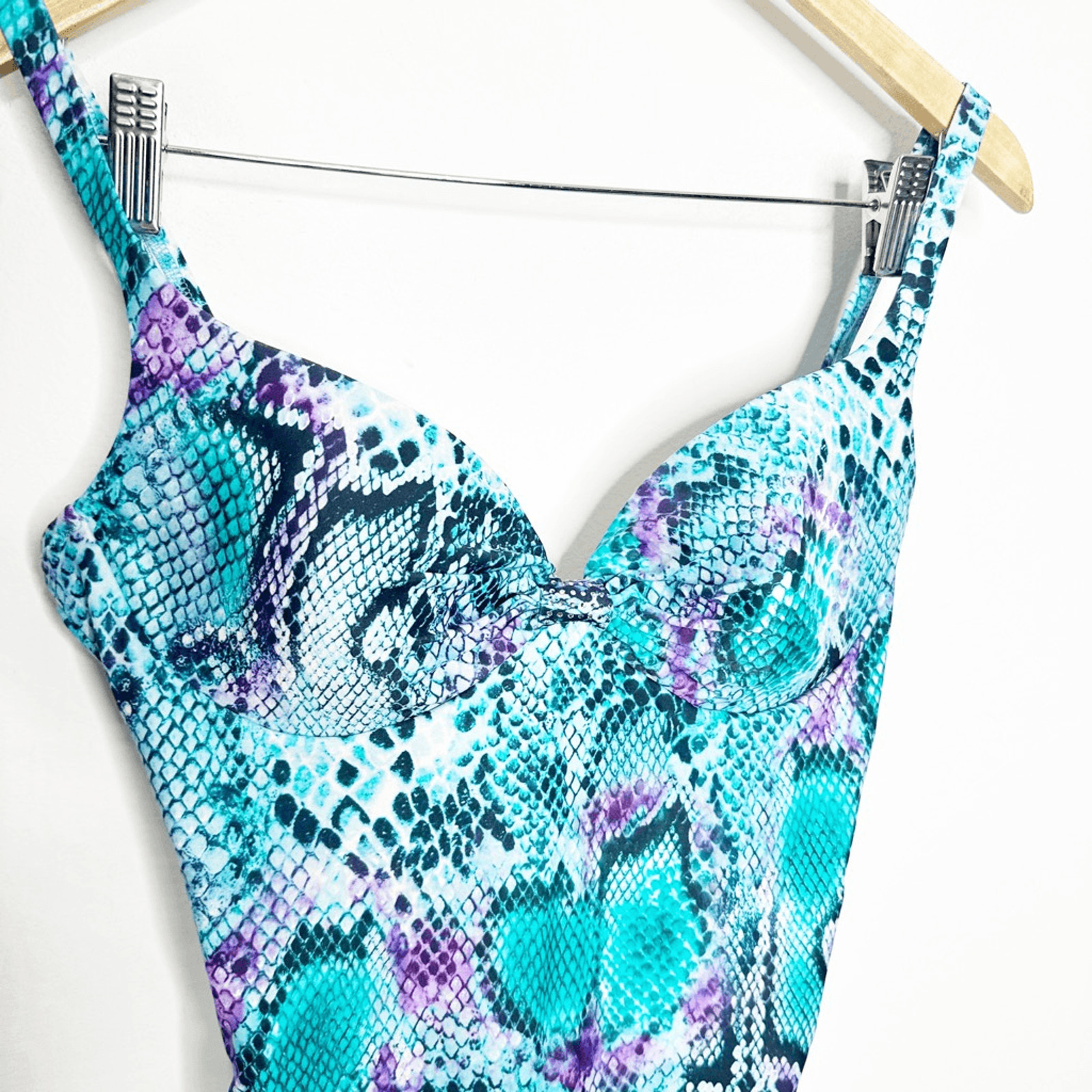 RODIAL One Piece SWIMSUIT Python Snake Print Blue… - image 4