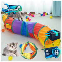 Katzenspielzeug Katzentunnel 123X25Cm Interaktiv Faltbar Intelligenzspielzeug