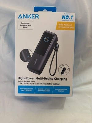 Anker 25000mAh Power Bank Triple 100W USB-C Fast Charge Built-in Cables - SEALED