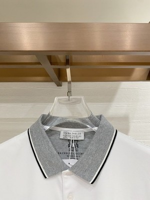 Brunello Cucinelli 2026 Premium Polo Shirt, Short Sleeve, Size XL