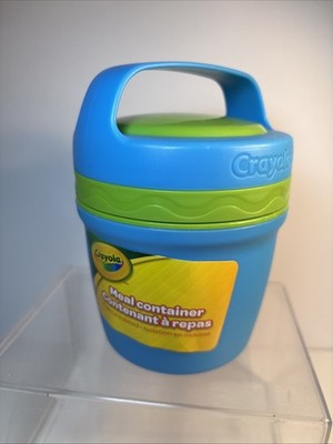 Crayola Kids Insulated Meal Container Blue/Green w/Spoon Igloo Soup New