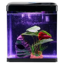 Betta Fish Tank Self Cleaning Glass 2 Gallon Small Nano Aquarium Starter Kits...