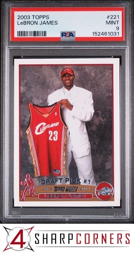 2003 TOPPS #221 LeBRON JAMES RC CAVALIERS PSA 9