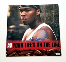 50 Cent Signed Your Life's On The Line Album Cover LP ACOA