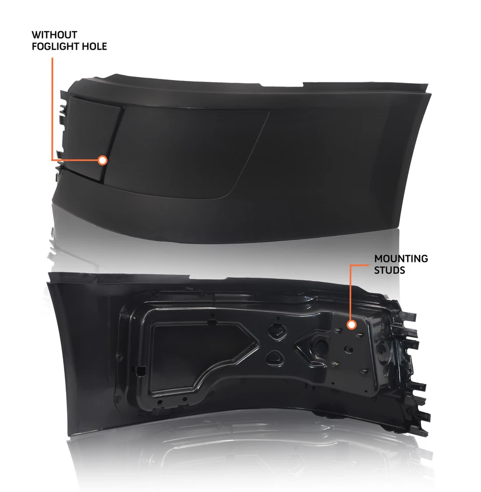Corner Bumper Set (W/O Fog Light Hole) Replacement For 2004-2016 2015 Volvo VNL - Image 2 of 4