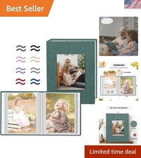 2 Pack Photo Album 4x6 Pictures, Small Linen Slip-in Photo Albums Book for 80...
