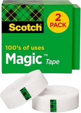 Scotch Magic Tape 810 2-Pack Invisible Tape NEW