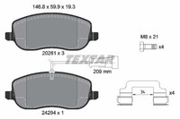 Textar Bremsbelagsatz, Scheibenbremse 2429401 FüR Fiat