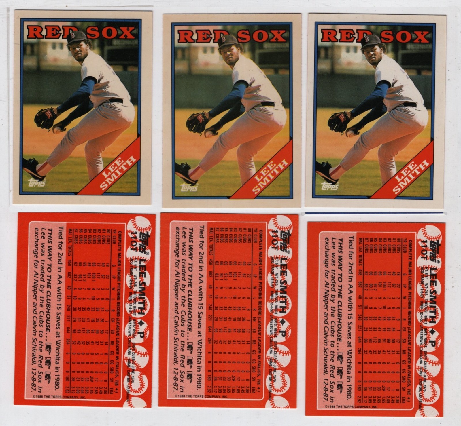 1988 Topps TRADED COLLECTORS EDITION/TIFFANY LEE SMITH 3 CT.LOT~FREE S&H
