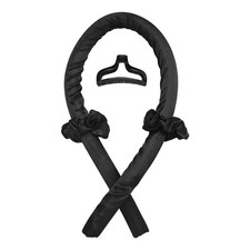 Heatless Curling Rod Headband No Heat Silk Ribbon 4 Piece Set, Black