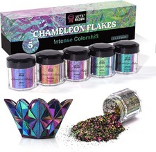 LET'S RESIN Chameleon Flakes, Resin Supplies -Intense Color Shift 5 colors
