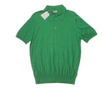 Sartorio Napoli $875 Verde Calce Ajustado Polo Tejido 100% Algodón Jersey L (52 IT)
