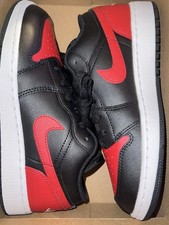 Jordan 1 Low GS Big Kids' Shoes sz 4YBlack/Varsity Red-Summit White 553560-067
