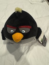 Toy Factory Angry Birds Movie Bomb Black Gray Softie Plush Stuffed Animal