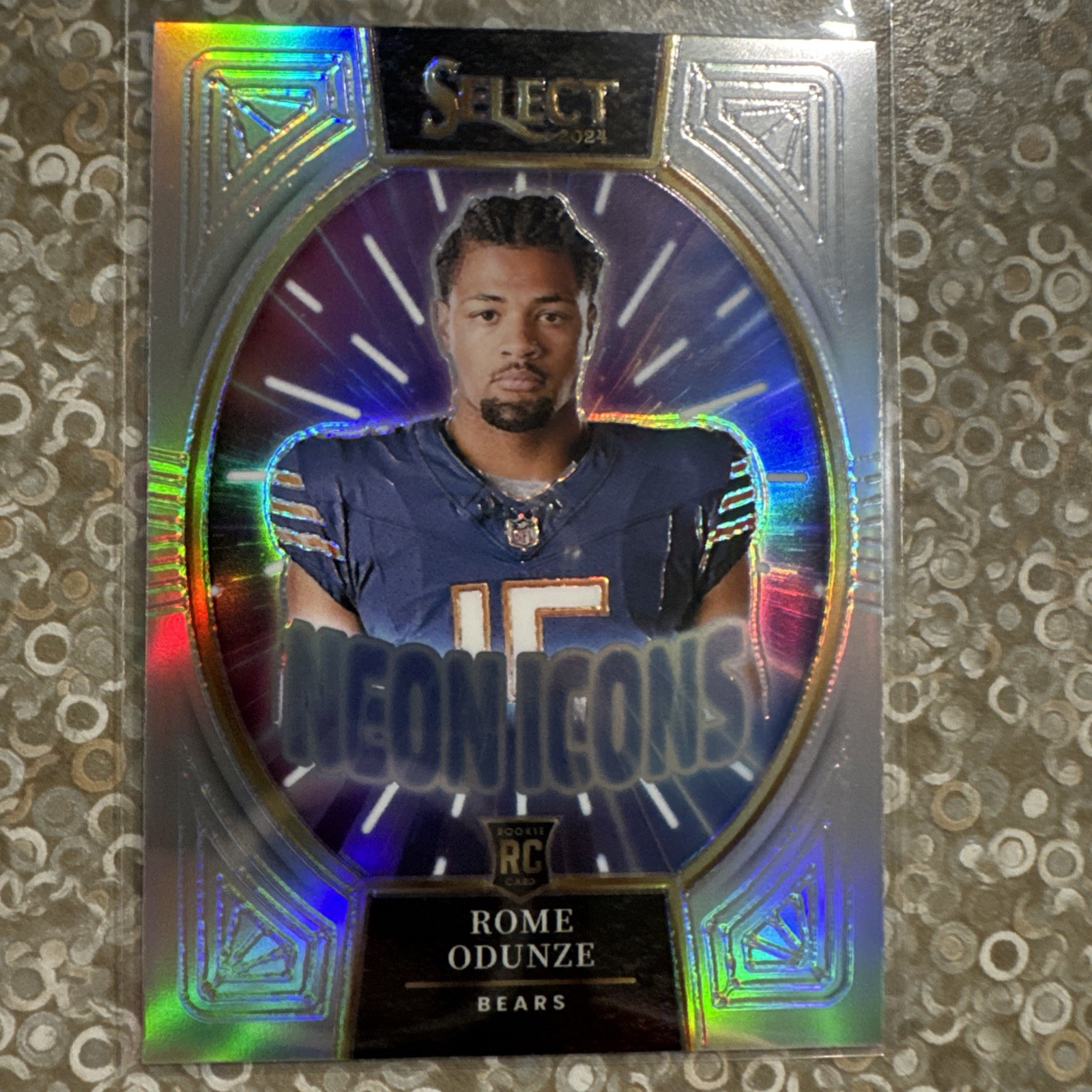 2024 Panini Select - Neon Icons Rome Odunze #5 Silver Prizm (RC)