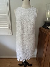 ANN TAYLOR WHITE LACE OVERLAY DRESS SLEEVELESS SHEATH SIZE 10 NWT
