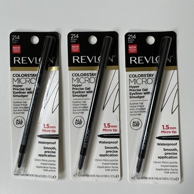 (3)SEALED Revlon Colorstay Micro Hyper Precise Gel Eyeliner W/Smudger #214-Black