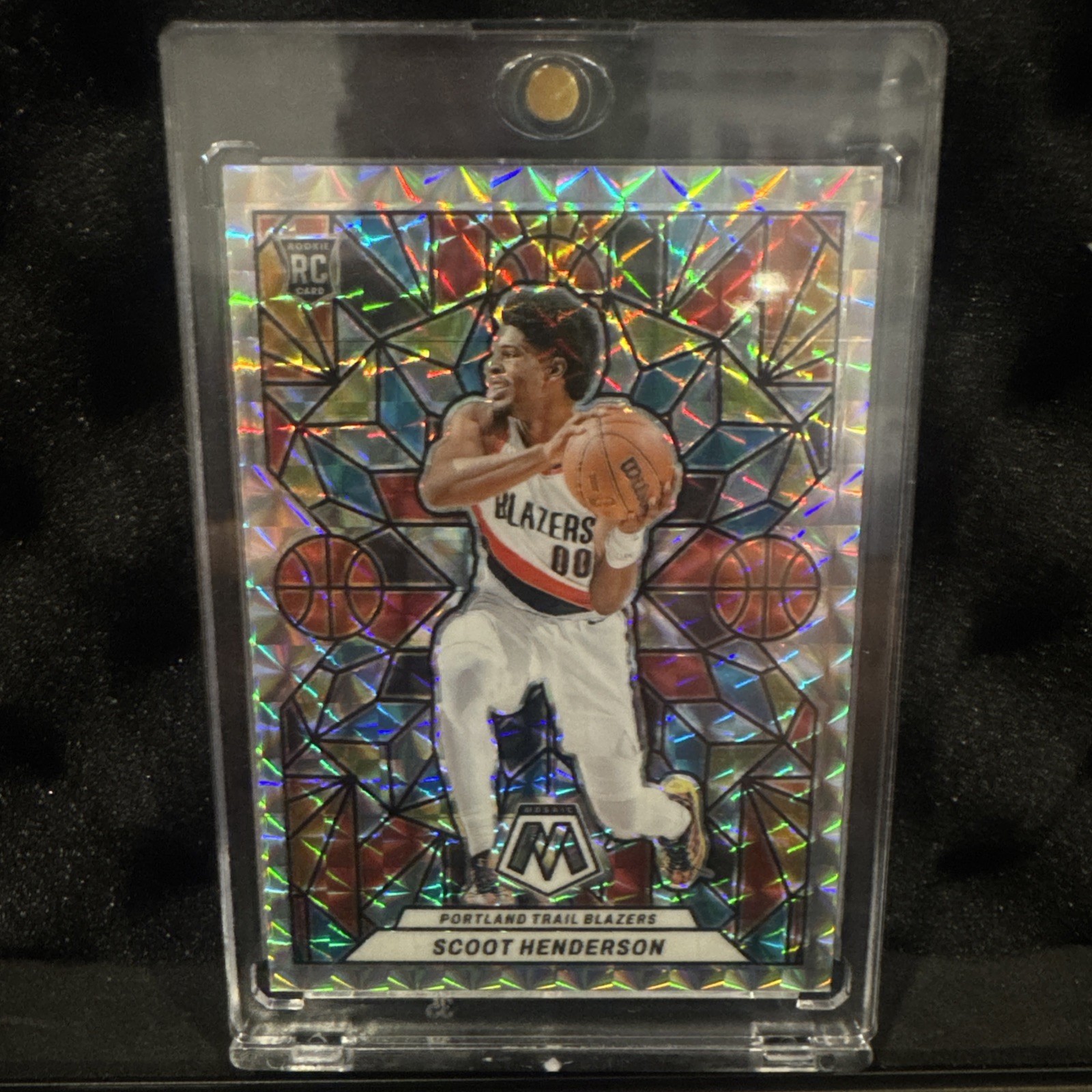 2023-24 Mosaic Basketaball Scoot Henderson #7 STAINED GLASS Prizm Rookie RC!!