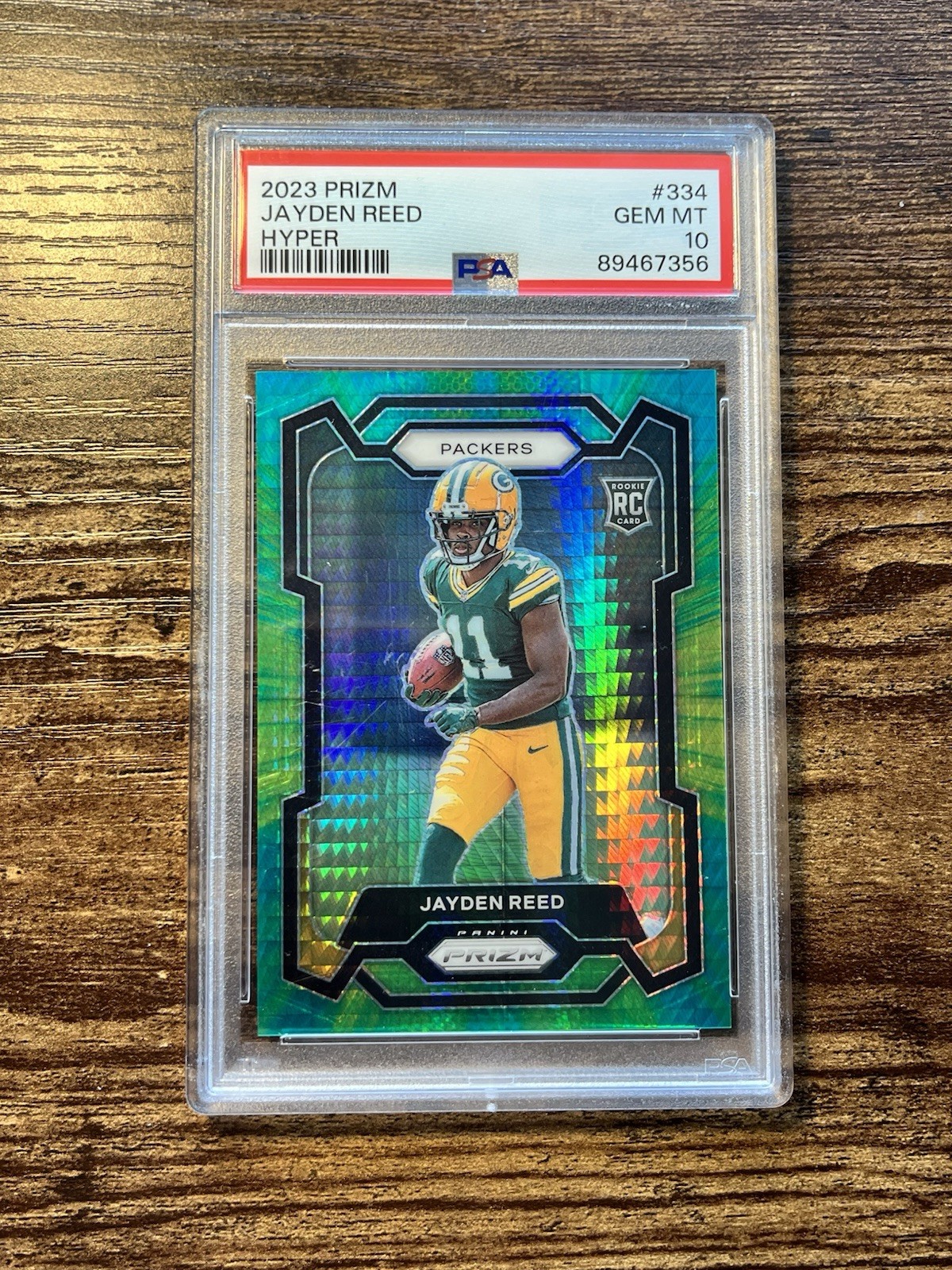 JAYDEN REED 2023 PRIZM HYPER /175 PSA 10 #334 PACKERS