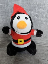 Greenbrier International Penguin Santa Hat Top Plush 6" Christmas Helper