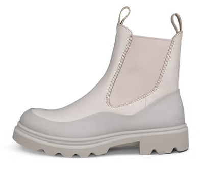 ECCO Grainer Chelsea Ankle Boots Beige Leather Woman's  EU 38 US 7 - 7.5  NEW