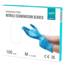Lot de 100 gants jetables en nitrile sans poudre, sans latex, non stériles