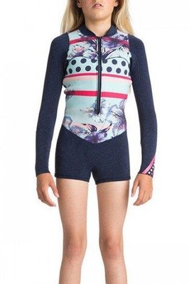 Roxy Junior Girls Size 16 POP SURF 2mm L/S SPRING Wetsuit Springsuit New - Navy