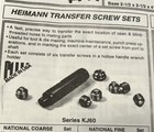 Heimann Transfer Screw Set 1/2-13 Set Of 6 Screws In Handle Made In USA New — photo 1