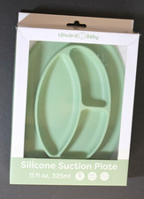 Upward Baby silicone suction plate NIB Green 6 months BPA Free Toddler feeding