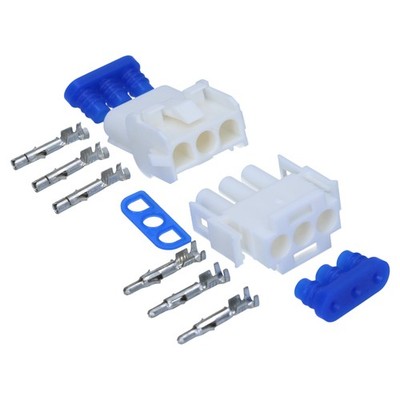 Kalitec KALI-1103 Universal MATE-N-LOK 3 polig Stecker Set Steckverbinder weiß