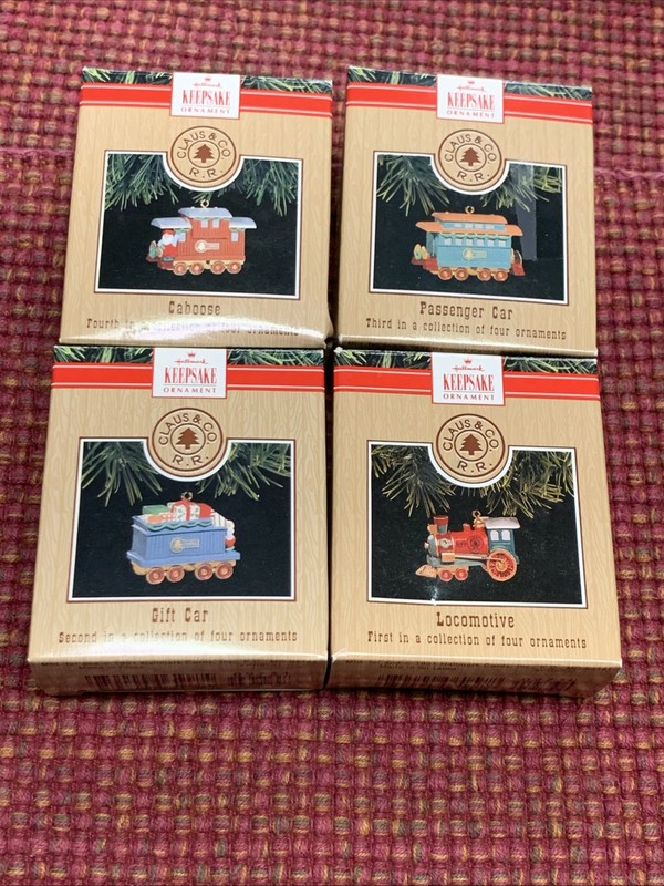 Hallmark Keepsake Claus & CO RR Train  Locomotive Cars Lot 1991-set Of 4