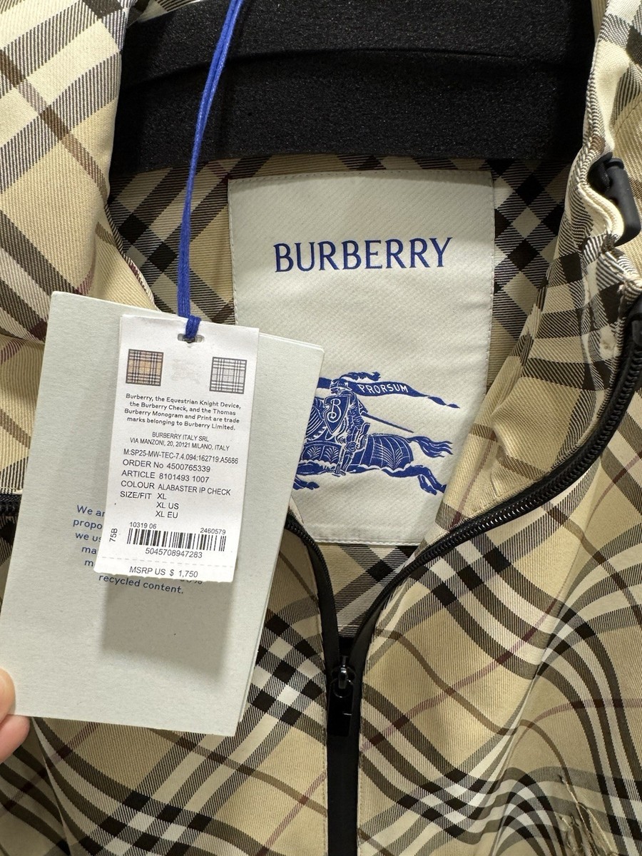 Burberry Mens Check Twill Anorak Size XL | eBay