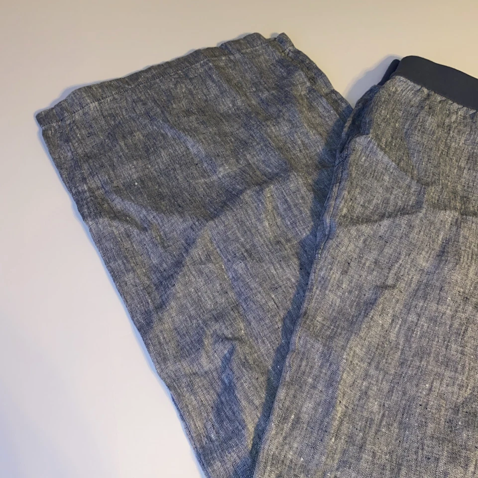 Lands End Womens Gray Linen Pants 18W Mid Rise Wide Leg - Image 2 of 4