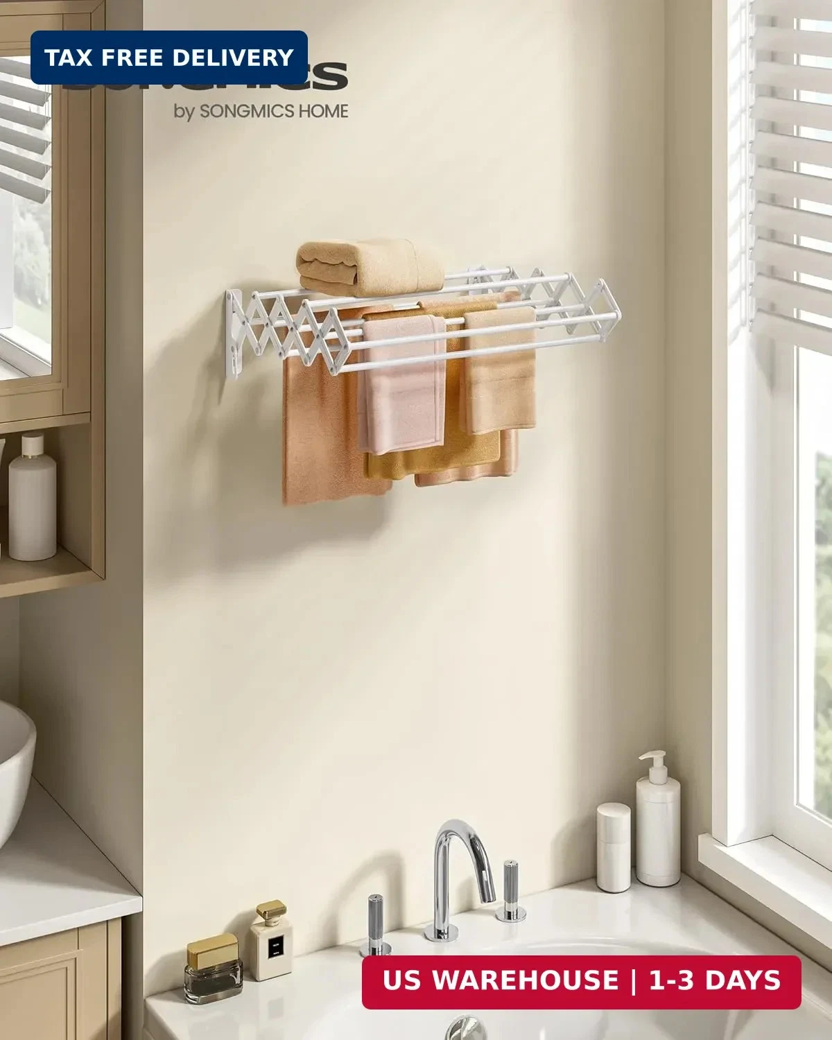 SONGMICS Accordion Clothes Drying Rack - Thumbnail 3
