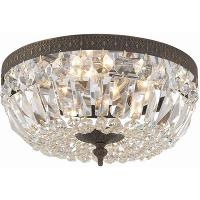 Crystorama 712-EB-CL-I Waltham Flush Mount English Bronze