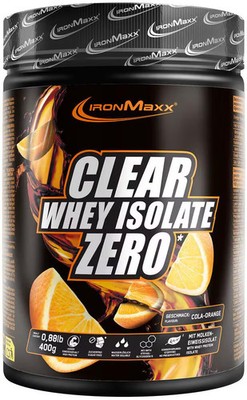 IronMaxx Clear Whey Isolate Zero, 400 g Dose, Cola Orange